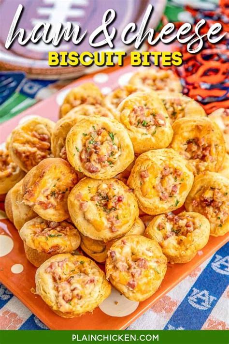 Ham And Cheese Biscuit Bites Omg Seriously Delicious Great For Parties And Tailgating Ham