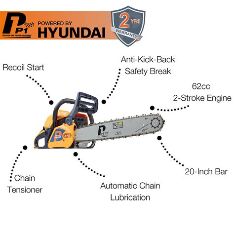 P Hyundai Powered P C Petrol Chain Saw Chain Saws Cleanstore