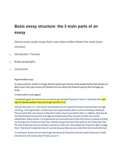 Basic Essay Structure Pdf