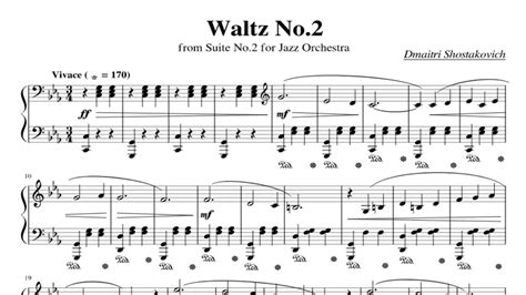 The Second Waltz By Dmitri Shostakovich For Piano Waltz No Youtube