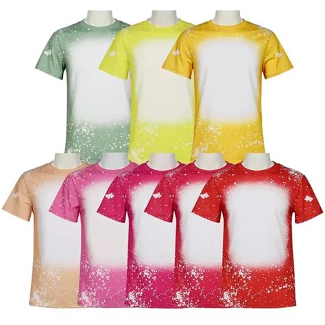 Wholesale Fans Tops Sublimation Bleached Shirts Cotton Feel Heat