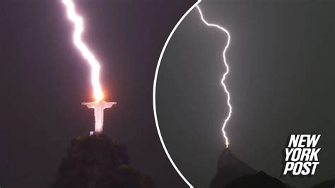 The Breathtaking Moment Lightning Strikes Rios Christ The Redeemer