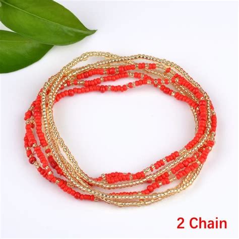 chaînes Ceinture de perles double couche pour femmes Bohème Sexy Bikini Plage Taille