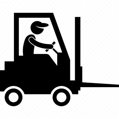 Driver Forklift Lifting Truck Warehouse Worker Icon Download On