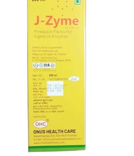 J Zyme Digestive Syrup 200 Ml At Rs 26 Bottle In Jodhpur ID