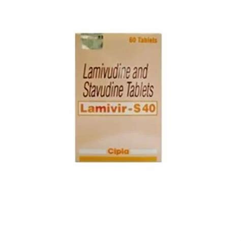 Lamivir S40 Pack 60 Tablets Lamivudine 150mg Stavudine 40mg Cipla