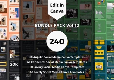 240 Social Media Canva Templates Bundle Graphic By Putra Art Creative