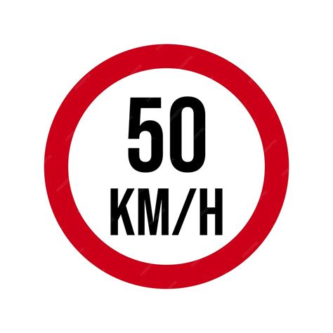 Premium Vector Speed Limit 50 Kmh