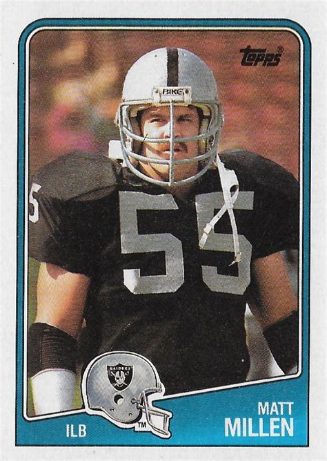 1988 Topps #335 Matt Millen - Los Angeles Raiders | Oakland raiders ...