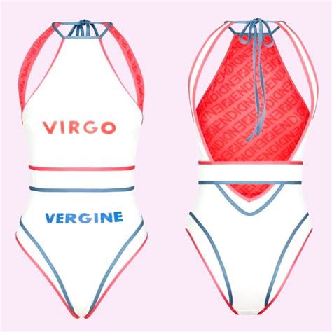 Virgo Astrology One Piece Halter Swimsuit Beach Babe Bikini