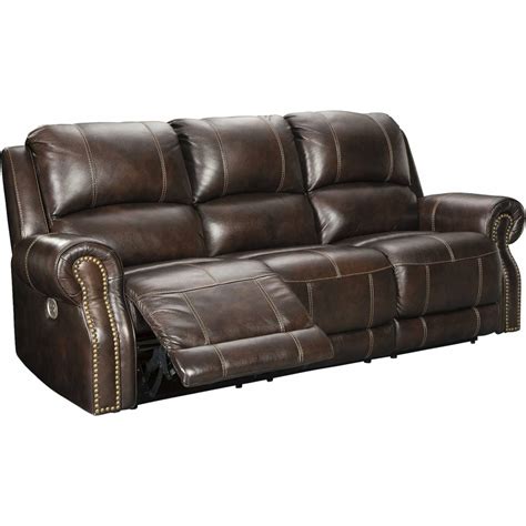 Ashley Erlangen Power Reclining Sofa, Midnight Gray