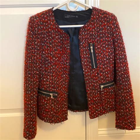 Zara Tweed Boucle Blazer Like New Gem