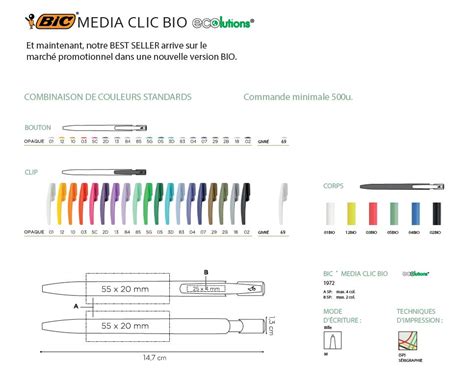 Cologique Stylo Publicitaire Bic Media Clic Bio Encore Plus Responsable