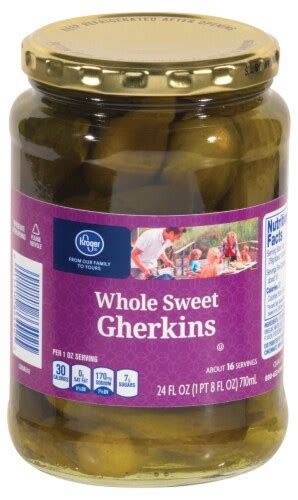 Kroger® Whole Sweet Gherkins Pickles 24 Fl Oz Fred Meyer