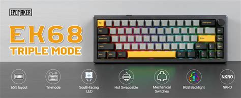 Epomaker Aura75 75 Mechanical Keyboard Kit Hot Swappable 24ghz