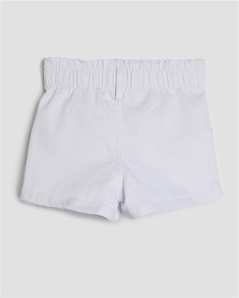 Riachuelo Short Jeans Color Infantil Baggy Bordado A Branco