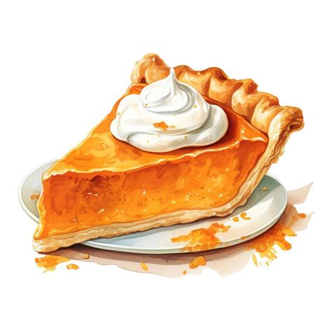 Premium PSD Pumpkin Pie Foods Illustration Watercolor Style Ai Generated