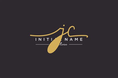 Initial Jc Signature Logo Template Vector Hand Drawn Calligraphy