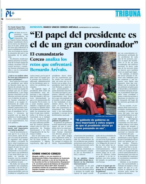 Vinicio Cerezo Expresidente De Guatemala Analiza Los Retos Del