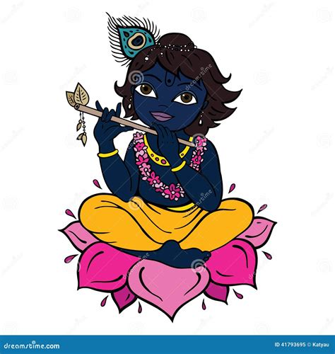 Hindu God Krishna Cartoon Vector 42414065