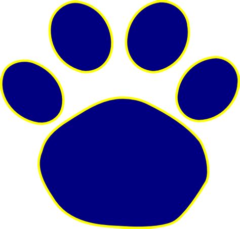 Blue Wildcat Paw Print Clip Art