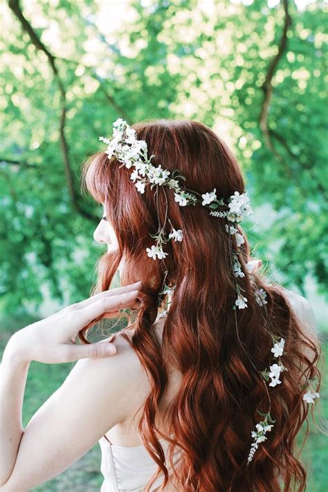 White Wedding Headpiece Wildflower Hair Wreath Hair Vine Crown