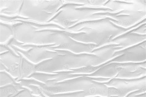 White Crumpled And Creased Plastic Poster Texture Background