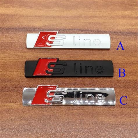 1 X Metal S Line Letter Car Side Rear Trunk Emblem Sticker Badge Decal