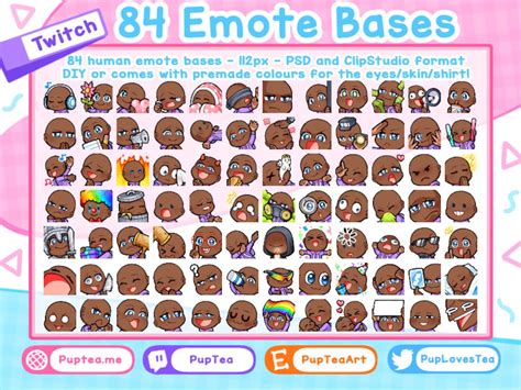 X Diy Cute Emote Bases For Twitch Youtube Or Discord Etsy Uk