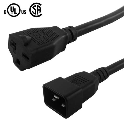 1ft Iec C20 To Nema 6 1520r Power Cable 12awg Sjt Jacket