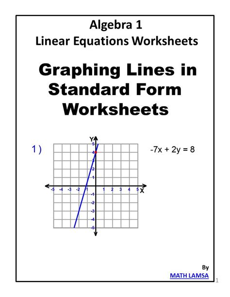 Graphing Lines in Standard Form - Sketch the Graph of Each Line-Linear ...