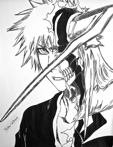 Ichigo Line Art By Trista Willows On Deviantart