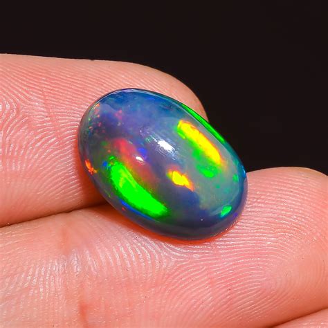 Natural Black Ethiopian Opal Oval Shape Cabs Opal Gemstone Etsy