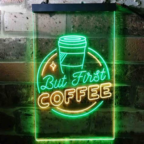 But First Coffee Shop Bedroom Room Dual Color LED Neon Sign Etsy