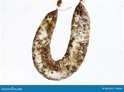 Flat Sausage Stock Image Image Of Meat Dried White 48524251