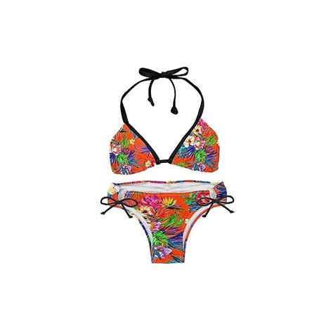 Suojapuku Bikini Da Donna Costume Da Bagno A Due Pezzi Foglie Di Fiori