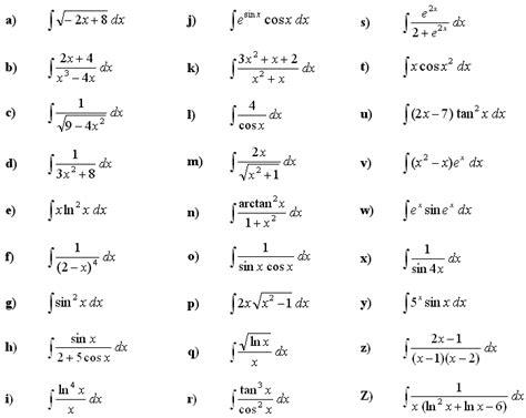 Math Exercises Math Problems Indefinite Integral Of A Function