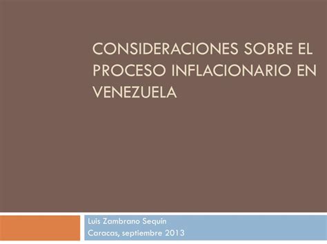 Pdf Consideraciones Sobre El Proceso Inflacionario En Venezuela