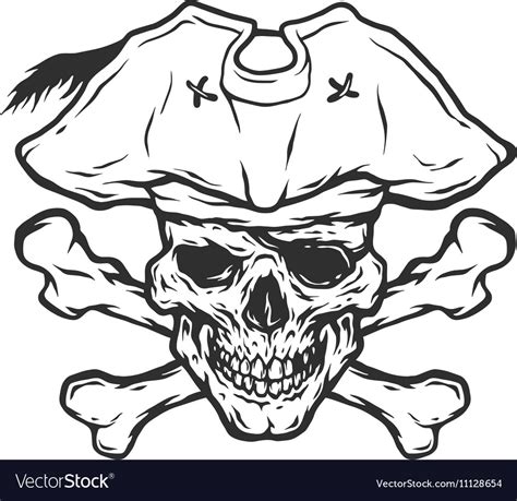 Pirate Skull And Crossbones Royalty Free Vector Image