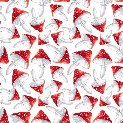 Premium Vector Mushrooms Seamless Pattern