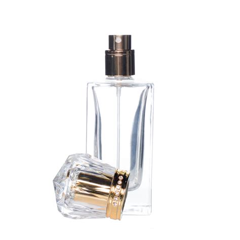 Ml Empty Glass Perfume Spray Bottle Atomizer Refillable Crystal Cap Gold