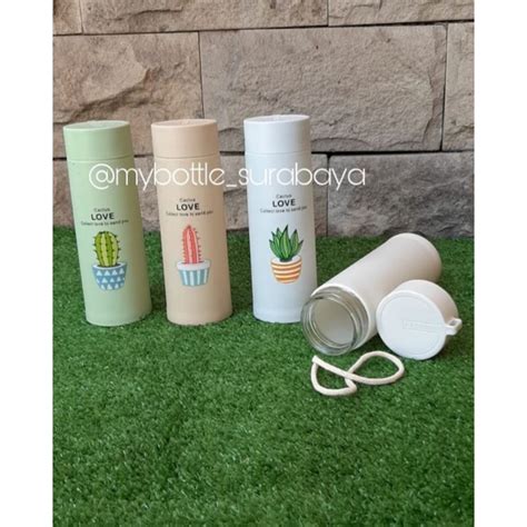 Jual Minimal Pcs Botol Kaktus Kaca Tumbler Kaktus Kaca Termos