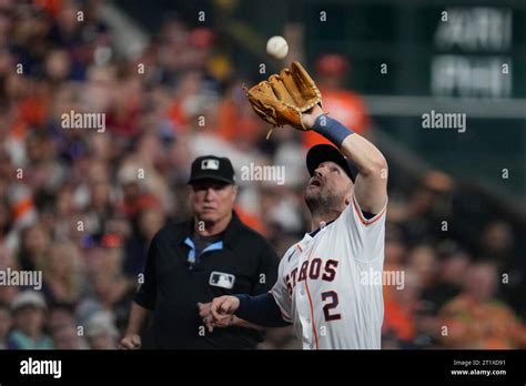 Houston Astros Alex Bregman Catches A Foul Ball Hit By Texas Rangers