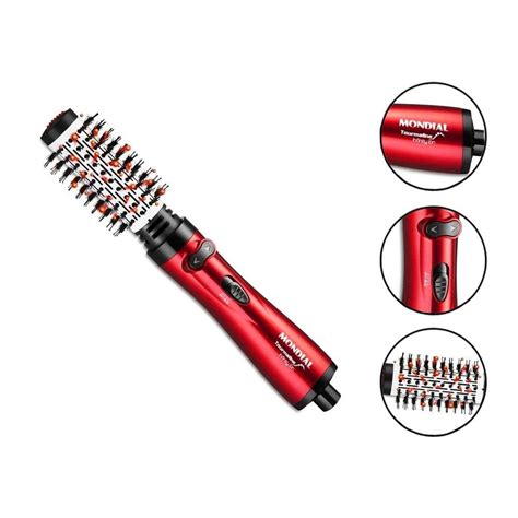 Escova Rotativa Mondial Tourmaline Infinity Ion 220v 1000w Vermelho Er