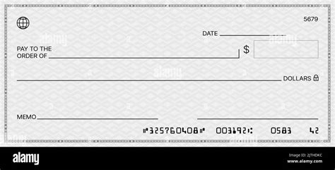 Cheque Bancario Cheque En Blanco Vectorial Plantilla De Chequera Con