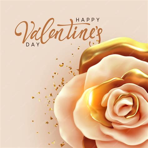 Premium Vector Happy Valentines Day Background With Realistic 3d