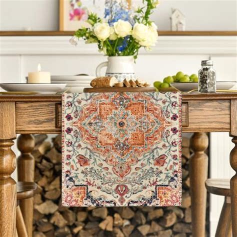 Boho Bohemia Style Orange Table Runner X Table Runner Boho