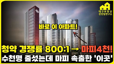 청약경쟁률 800대1 입주할 때 되니 마피 4천만원 수천명 당첨되려고 줄섰는데 마피 속출한 대구 동구 23년 입주 아파트