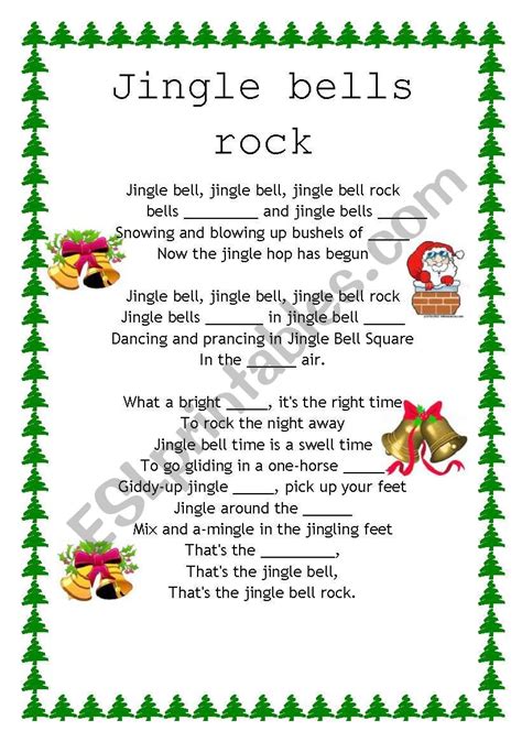 Jingle Bells Rock ESL Worksheet By Annacorts