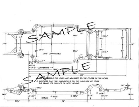 Dodge D W B Pick Up Truck Nos Frame Dimensions